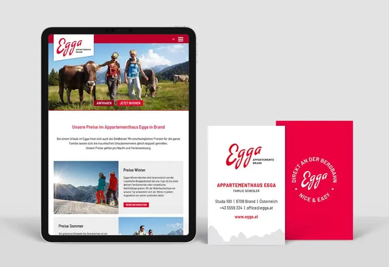 Logo und Webdesign Homepage Egga