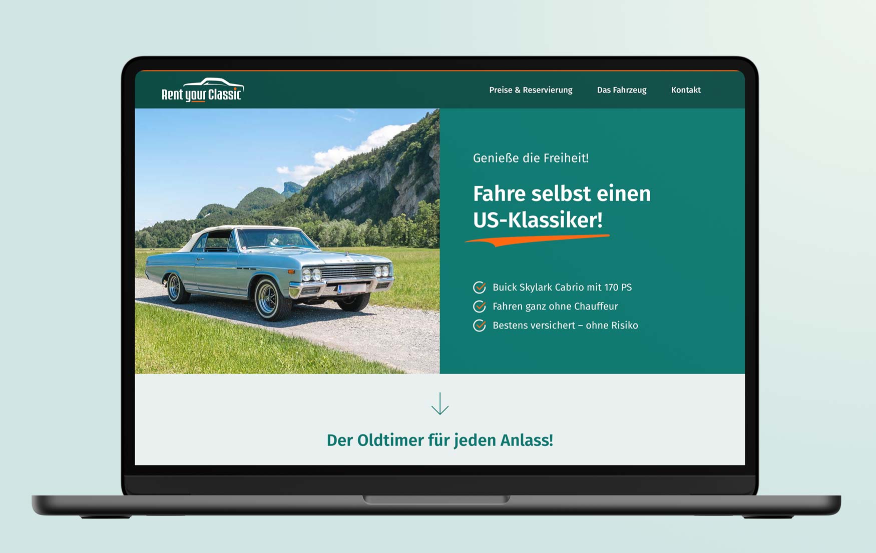 Homepage Website Rent your Classic