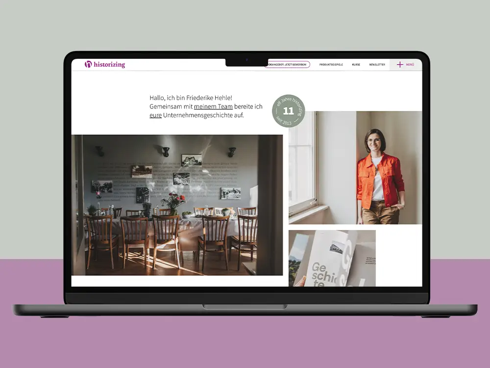 Homepage für Historizing