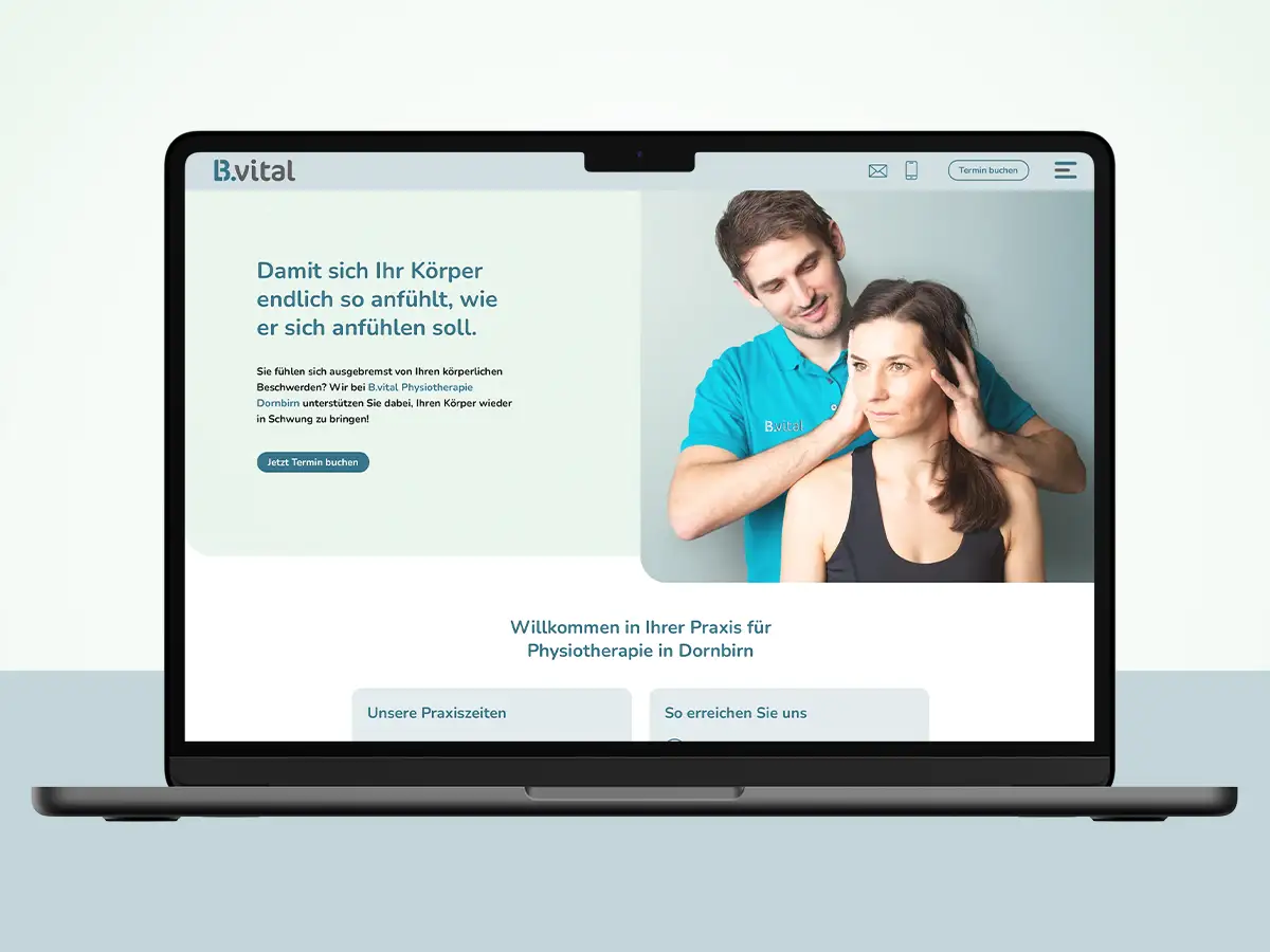 Homepage für B.vital Physiotherapie